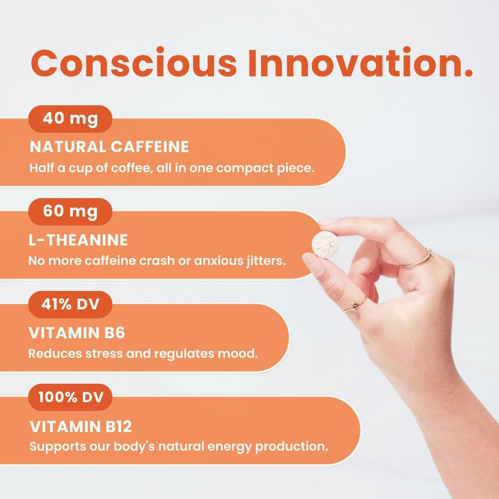 Energy & Focus Gum - 40Mg Natural Caffeine Gum & Nootropic Energy Supplement with L-Theanine & B Vitamins - Sugar Free, Vegan - Cinnamon, 90Ct