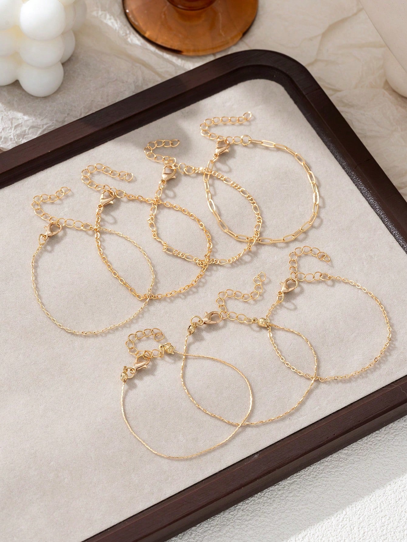 5Pcs Stainless Steel Heart Beaded Multi-Layer Bracelet Set, Fashionable Accessory for Daily, Work, Party, Unisex Jewelry (Bead Quantity Random)