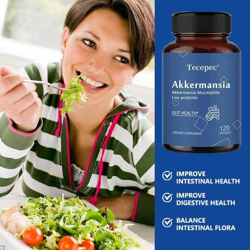 Akkermansia Muciniphila Active Probiotic Capsules, Support Digestion, Intestinal Health, Promote Intestinal Flora Balance