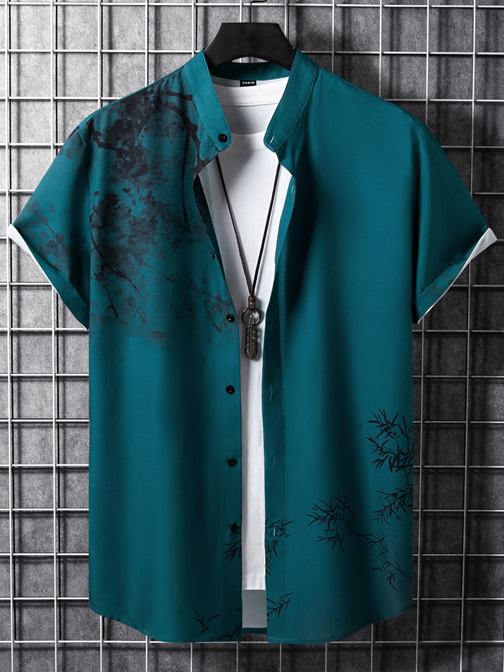 Manfinity RSRT Men 1Pc Plants Print Shirt