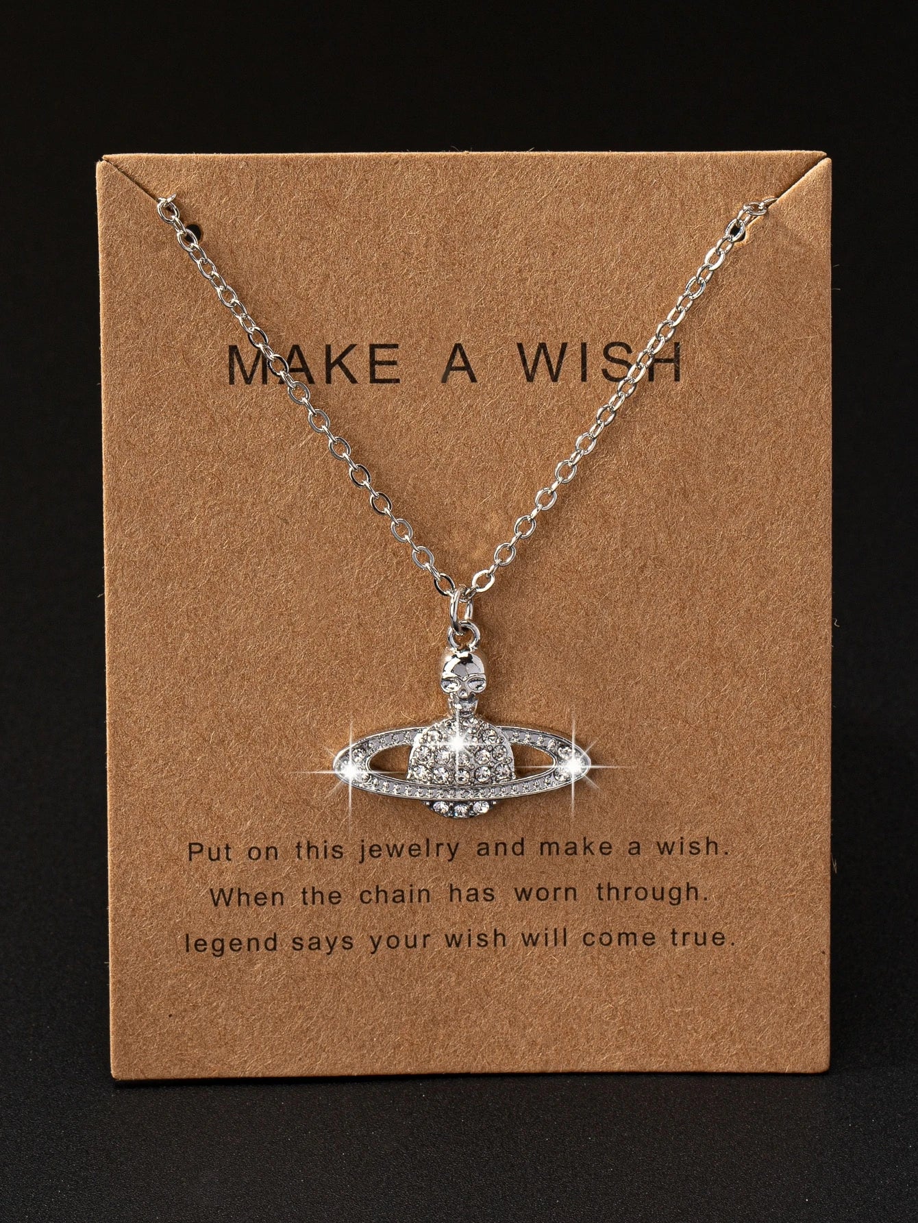 Earth Pendant Necklace – Sparkling Rhinestone Globe