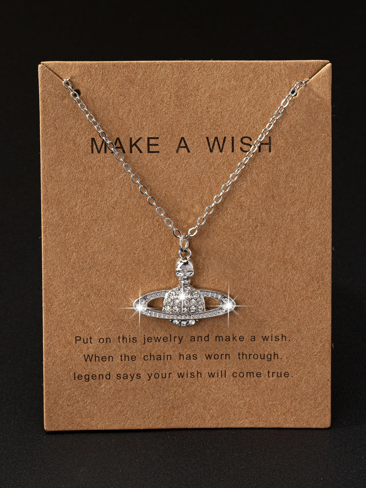 Earth Pendant Necklace – Sparkling Rhinestone Globe