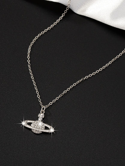 Earth Pendant Necklace – Sparkling Rhinestone Globe