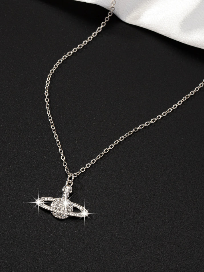 Earth Pendant Necklace – Sparkling Rhinestone Globe