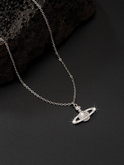 Earth Pendant Necklace – Sparkling Rhinestone Globe