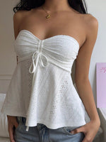 Front Tie Casual Knitted Tube Top