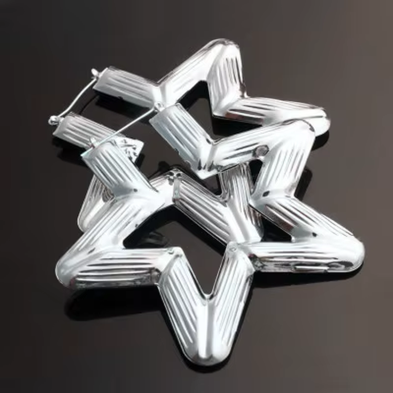 Punk Gold Sliver Color Bamboo Hoop Earrings for Women Geometric Big round Circle Bamboo Earings Bijoux Hip Hop Party Jewelry