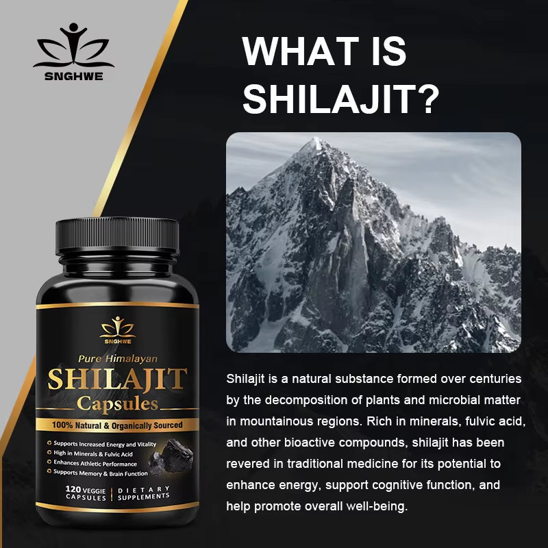 Himalaya Shilajit Capsule Original High in Trace Minerals& Fulvic Acid for Energy,Muscle Strength&Immunity, Endurance for Adult