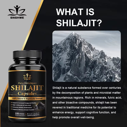 Himalaya Shilajit Capsule Original High in Trace Minerals& Fulvic Acid for Energy,Muscle Strength&Immunity, Endurance for Adult