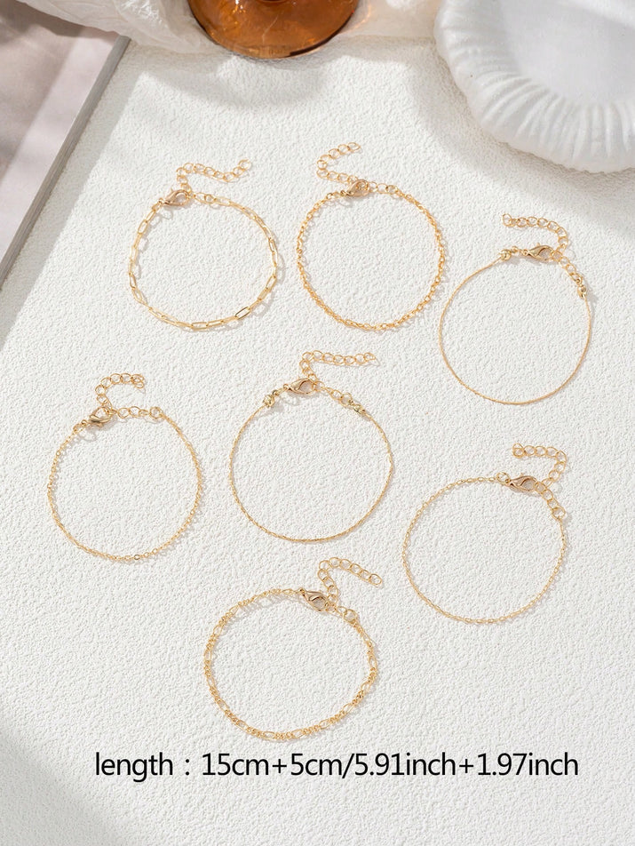 5Pcs Stainless Steel Heart Beaded Multi-Layer Bracelet Set, Fashionable Accessory for Daily, Work, Party, Unisex Jewelry (Bead Quantity Random)