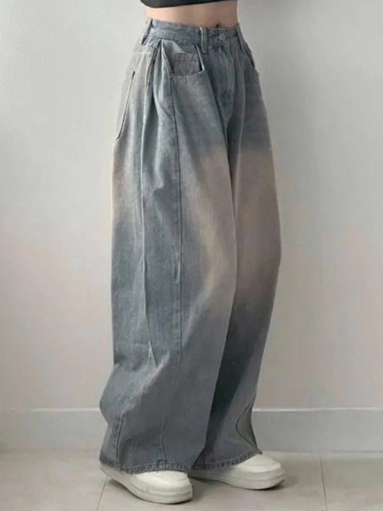 DAZY Women'S Loose Fit Insert Pocket Wide Leg Casual Jeans,Baggy Jeans