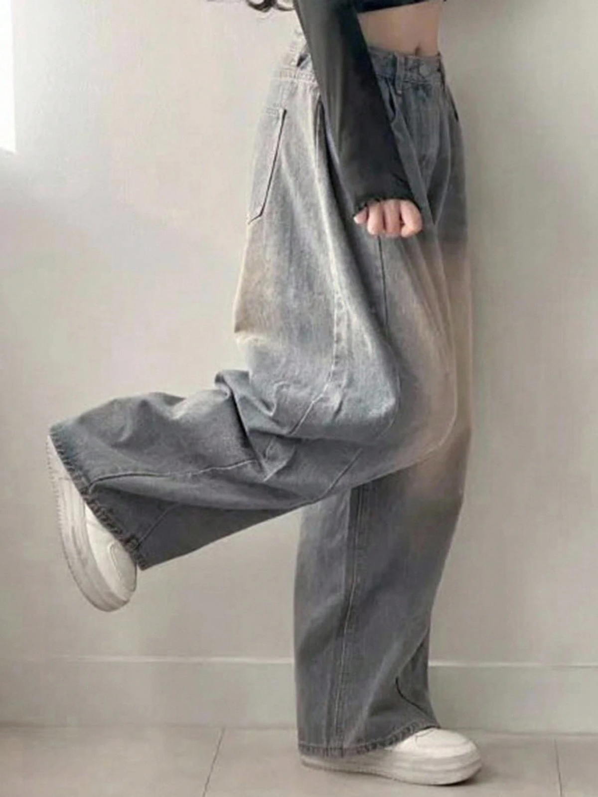 DAZY Women'S Loose Fit Insert Pocket Wide Leg Casual Jeans,Baggy Jeans