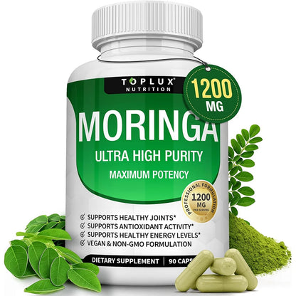 Premium  1000Mg Magnesium Glysinate 525Mg Blood Sugar Complex 940Mg Moringa Capsules 1200Mg Non-Gmo