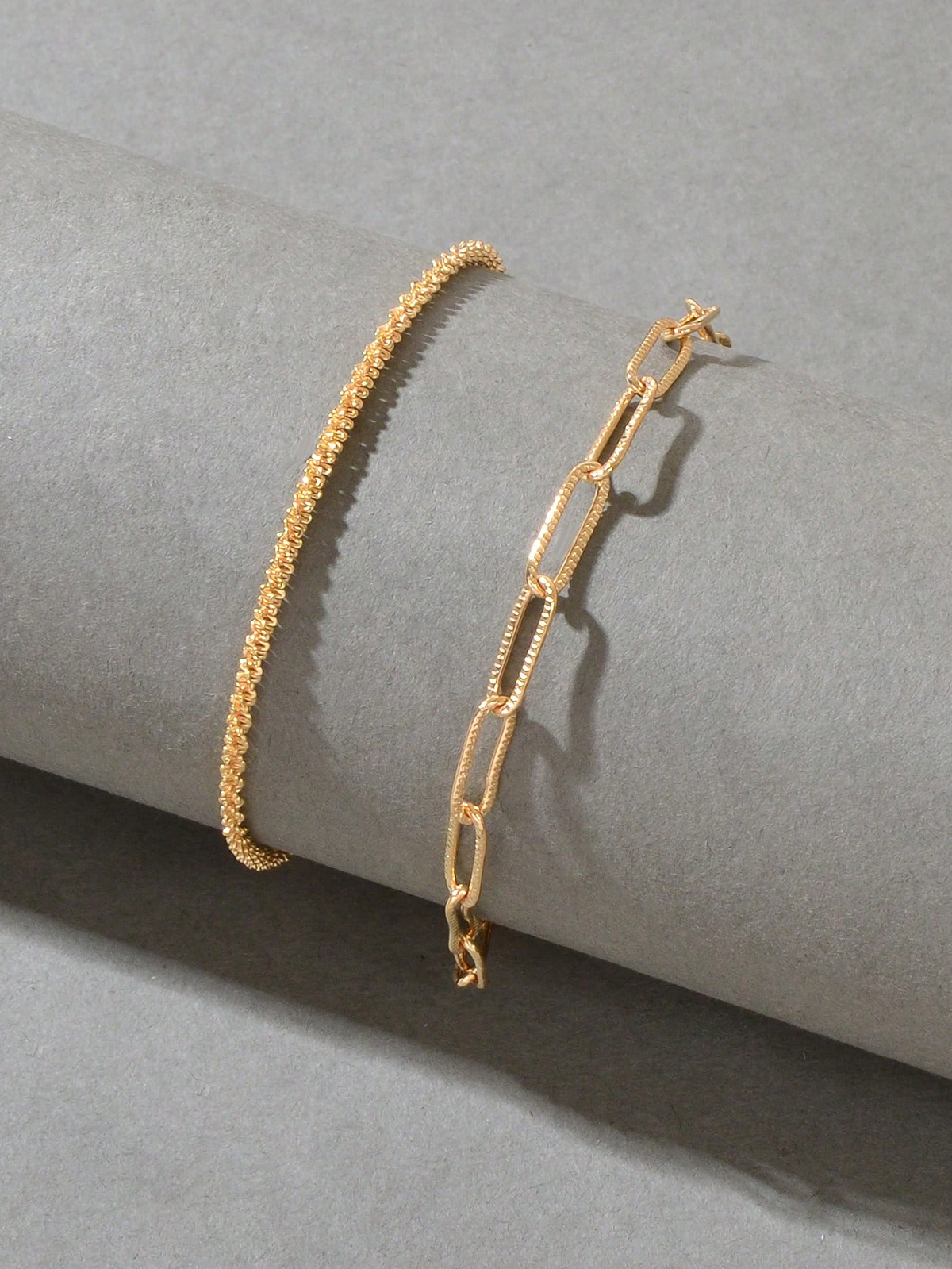 2Pcs/Set Fashionable Minimalist Chain Bracelet for Women for Daily Decoration