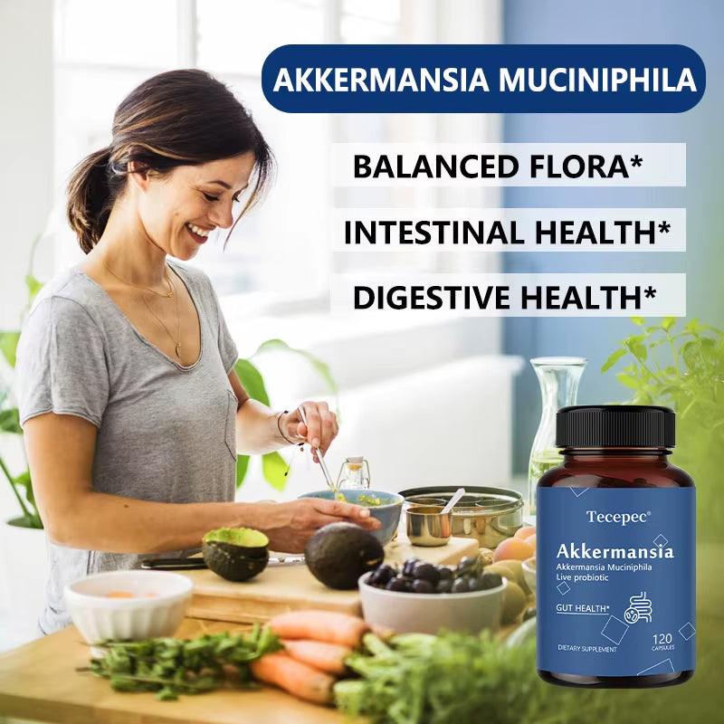 Akkermansia Muciniphila Active Probiotic Capsules, Support Digestion, Intestinal Health, Promote Intestinal Flora Balance