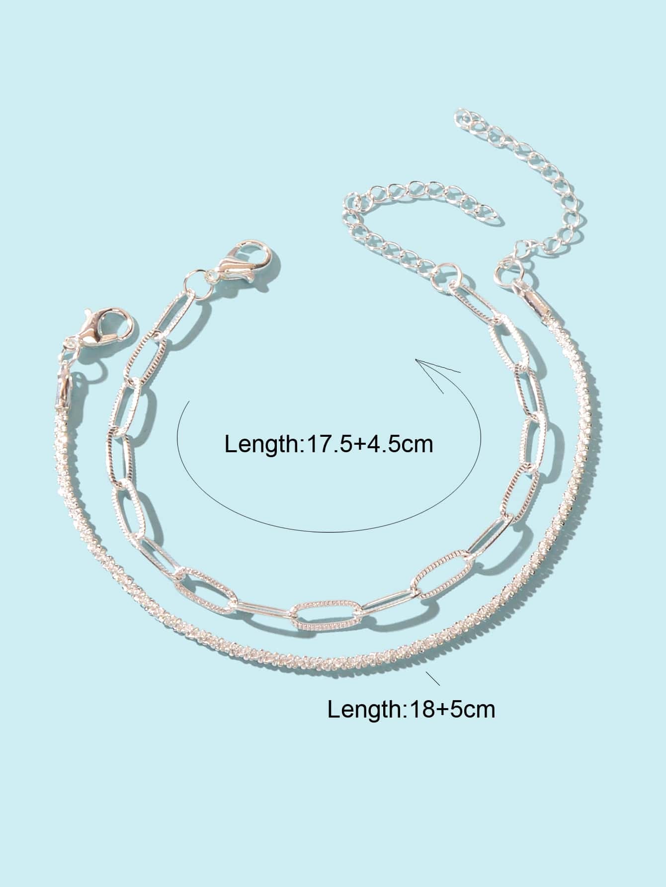 2Pcs Minimalist Link Bracelet