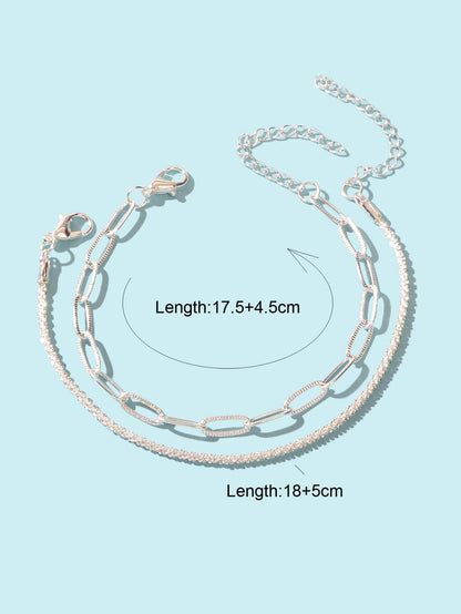 2Pcs Minimalist Link Bracelet