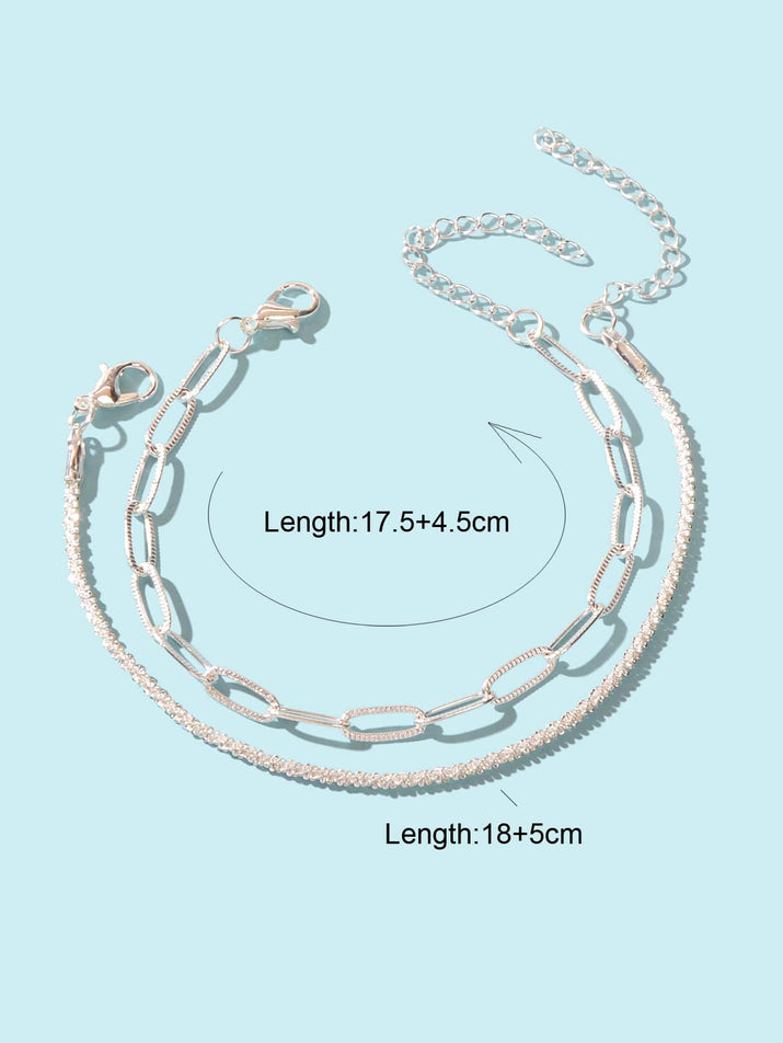 2Pcs Minimalist Link Bracelet