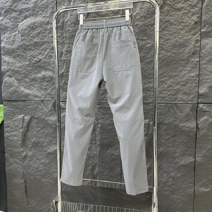 Multipants High Stretch Multi-Pocket Durable Cargo Pants Ice Silk Solid Color Waterproof High Elastic Men'S Casual Daily Wear