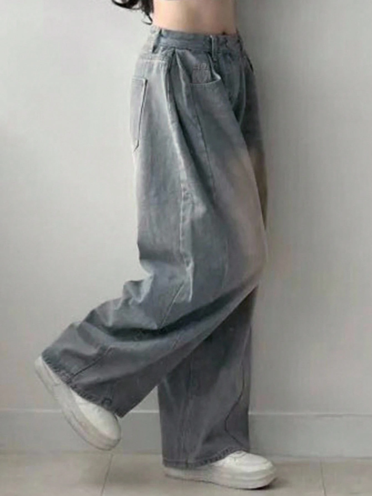 DAZY Women'S Loose Fit Insert Pocket Wide Leg Casual Jeans,Baggy Jeans