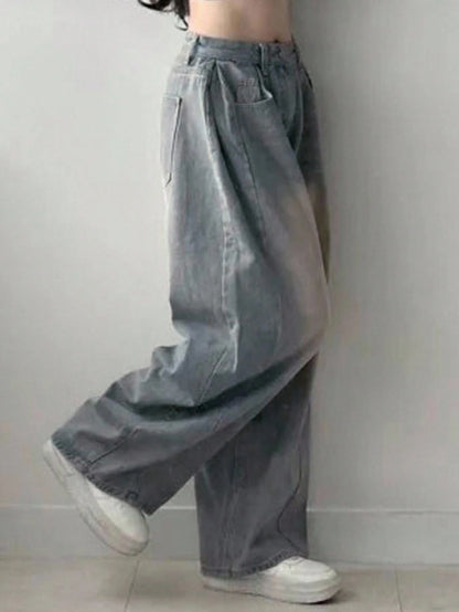 DAZY Women'S Loose Fit Insert Pocket Wide Leg Casual Jeans,Baggy Jeans