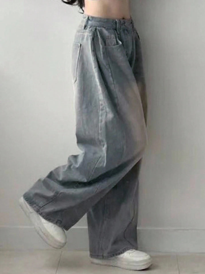 DAZY Women'S Loose Fit Insert Pocket Wide Leg Casual Jeans,Baggy Jeans