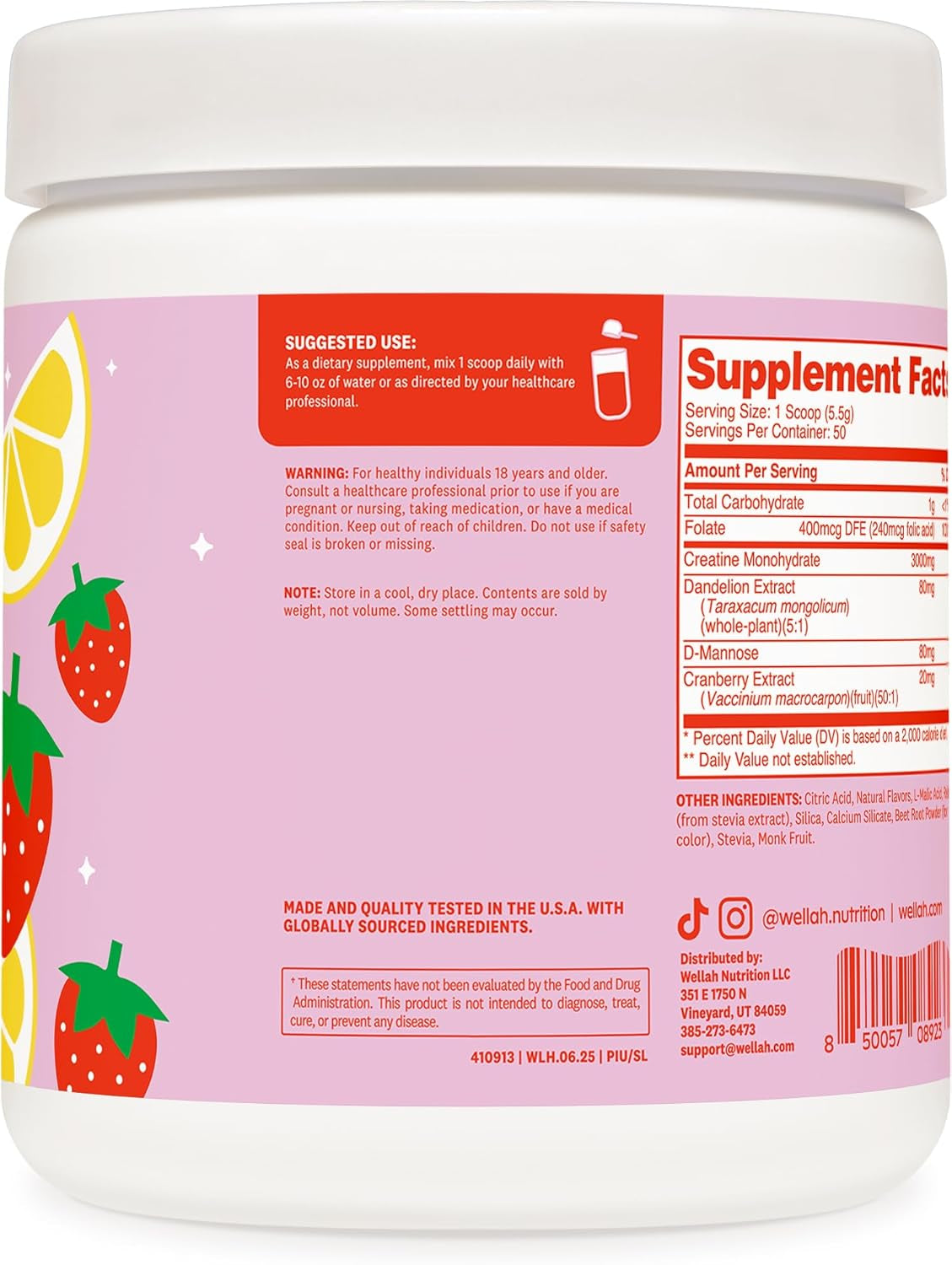 Creatine for Women – Strawberry Lemonade (50 Servings)
