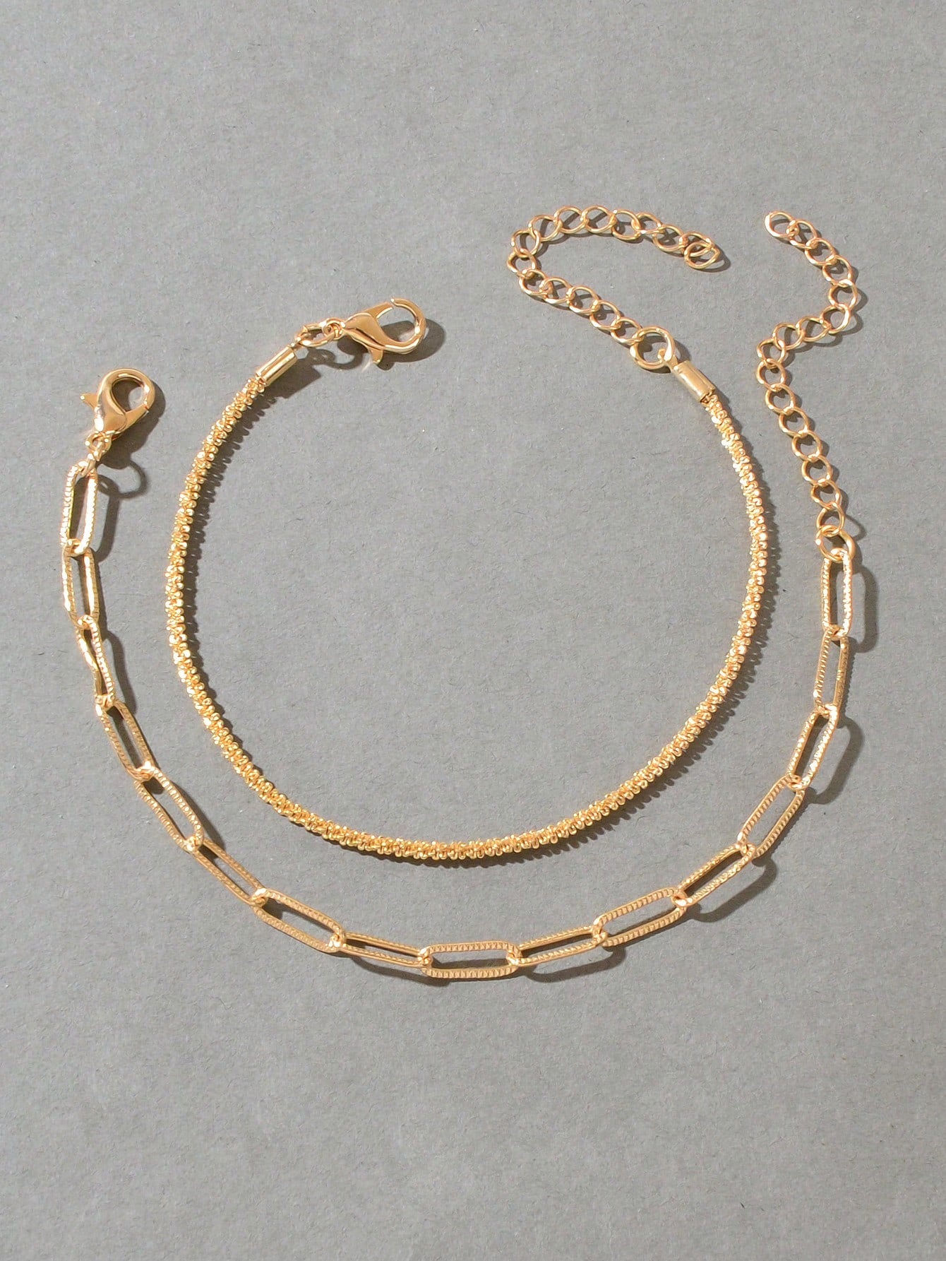 2Pcs/Set Fashionable Minimalist Chain Bracelet for Women for Daily Decoration