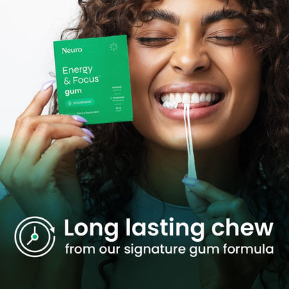 Energy & Focus Gum - 40Mg Natural Caffeine Gum & Nootropic Energy Supplement with L-Theanine & B Vitamins - Sugar Free, Vegan - Spearmint, 90Ct