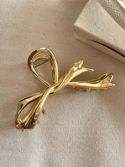 1Pc Glossy Metal Hair Claw with Bowknot Design Fashionable Accessory for Daily Use Valentine'S Day Valentines,Hair Accessories,Claw Clips,Hair Jaw Clip,Hair Clutch Fall Winter Hair Clip for Vacation Outfits Woman