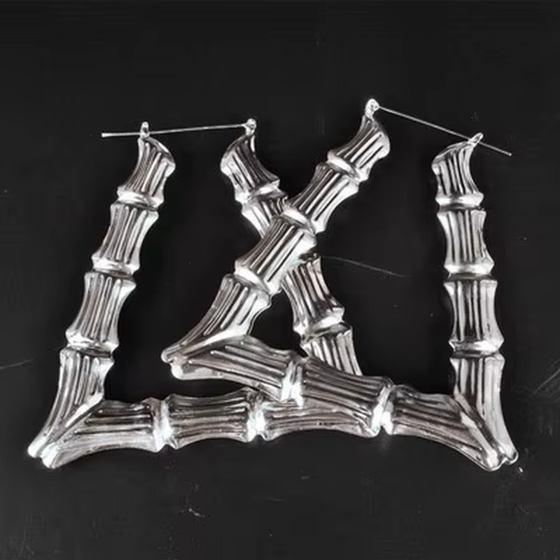 Punk Gold Sliver Color Bamboo Hoop Earrings for Women Geometric Big round Circle Bamboo Earings Bijoux Hip Hop Party Jewelry