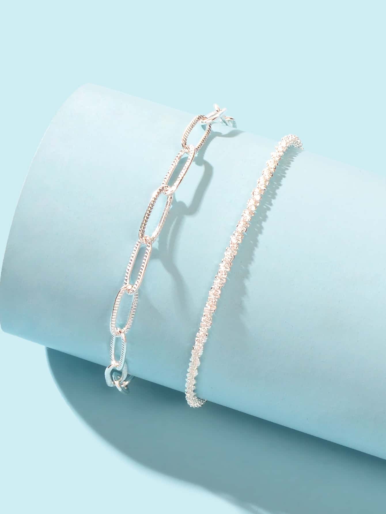 2Pcs Minimalist Link Bracelet
