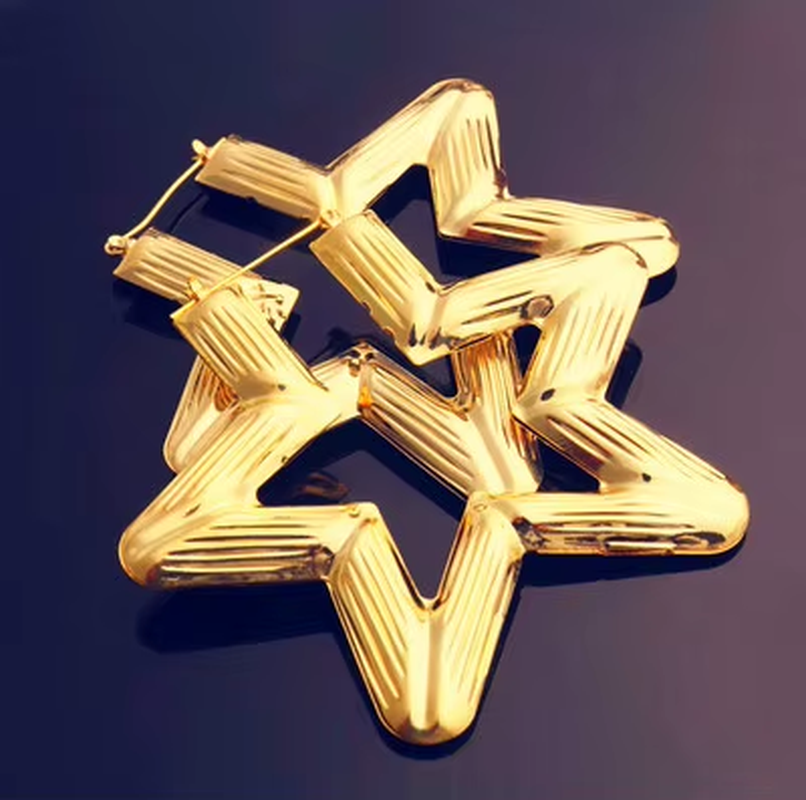 Punk Gold Sliver Color Bamboo Hoop Earrings for Women Geometric Big round Circle Bamboo Earings Bijoux Hip Hop Party Jewelry